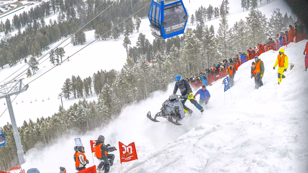 Rider mid-climb on the Snow King face